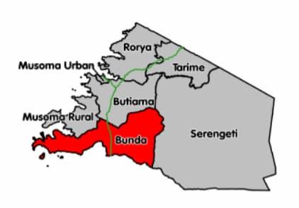 Bunda District map