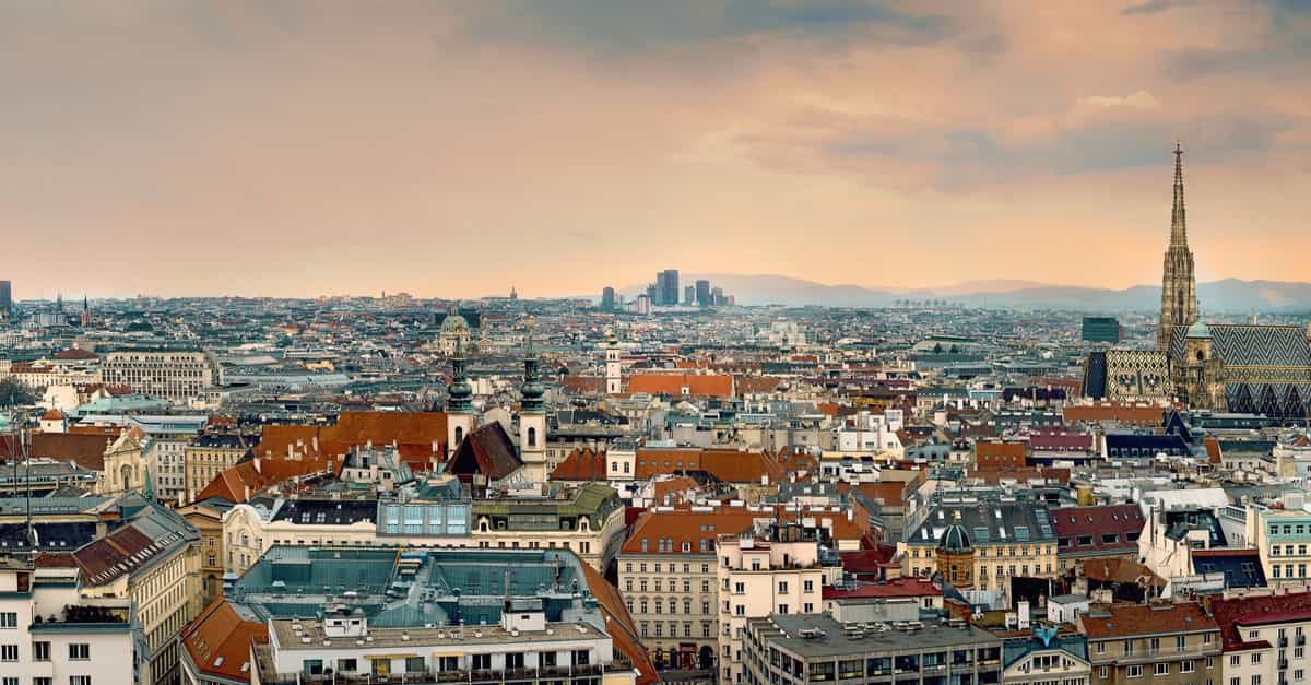 Panoramic aerial view of Vienna