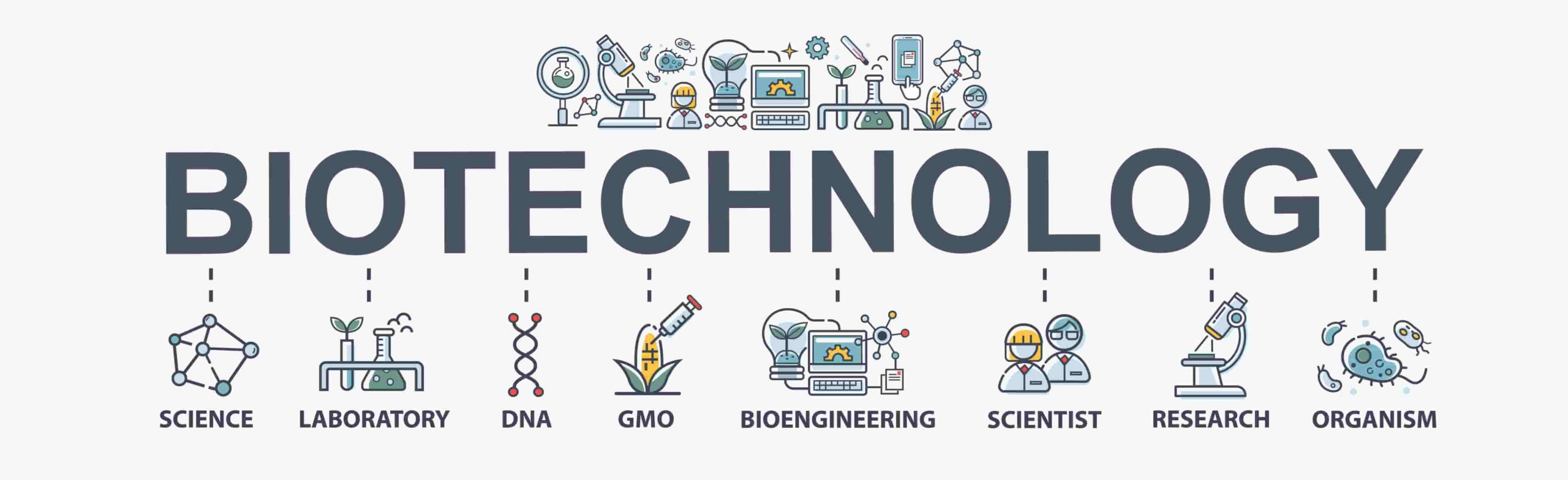 Biotechnology cartoon infographic