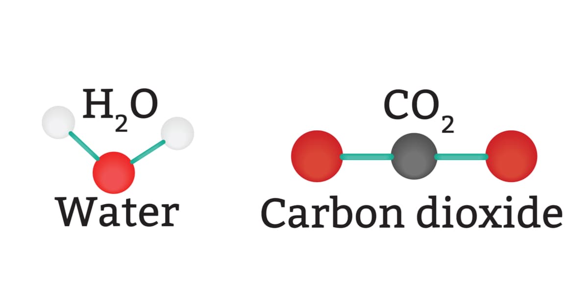 When fossil fuels are burnt carbon and hydrogen react with oxygen to form carbon dioxide