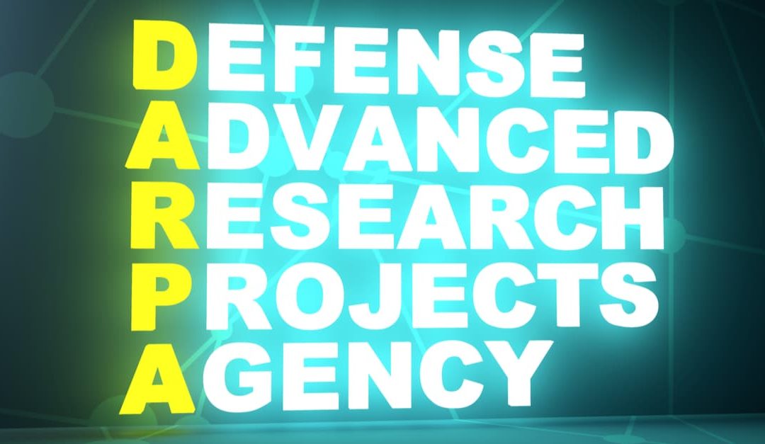Acronym DARPA - Defense Advanced Research Projects Agency. 3D rendering.