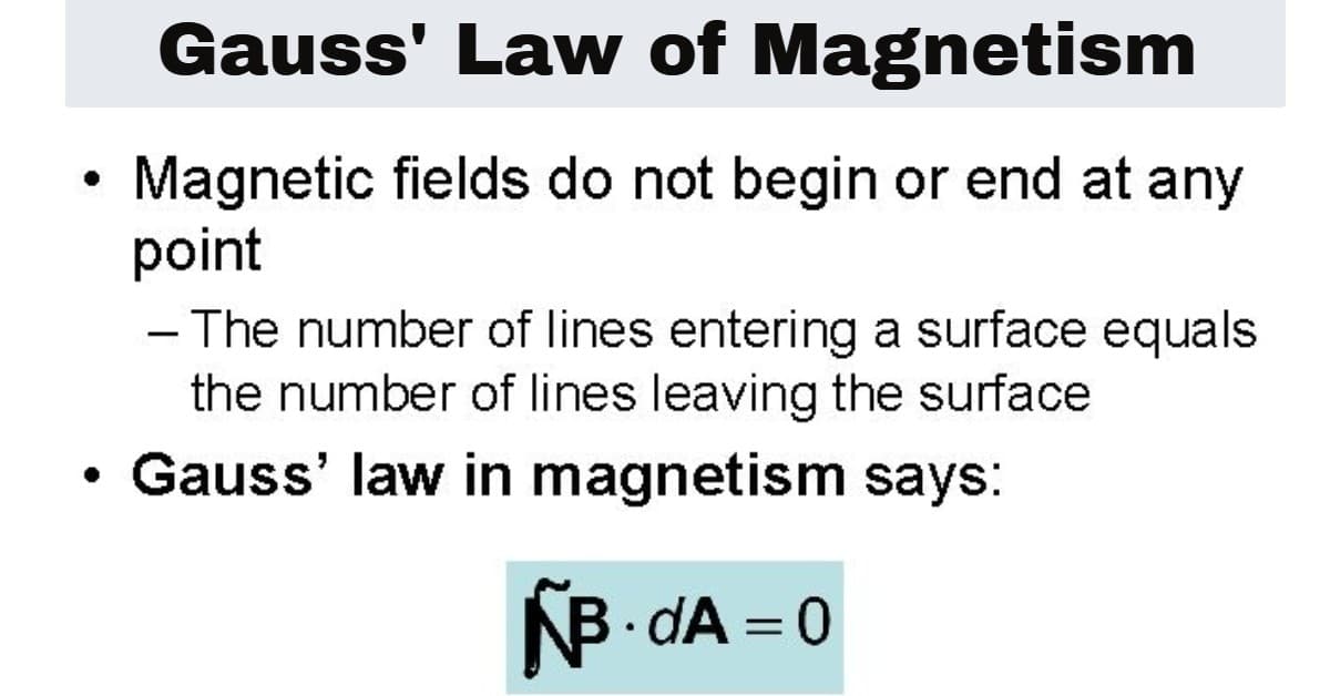 Carl Friedrich Gauss' law of magnetism