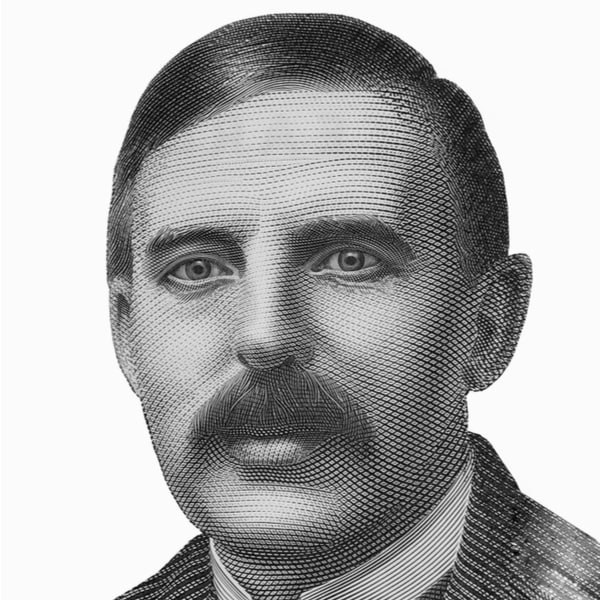 Lord Ernest Rutherford of Nelson portrait from New Zealand banknotes