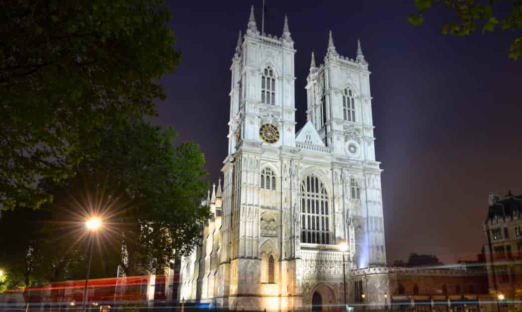 Westminster Abbey, London, where Ernest Rutherford is buried alongside Isaac Newton and William Kelvin