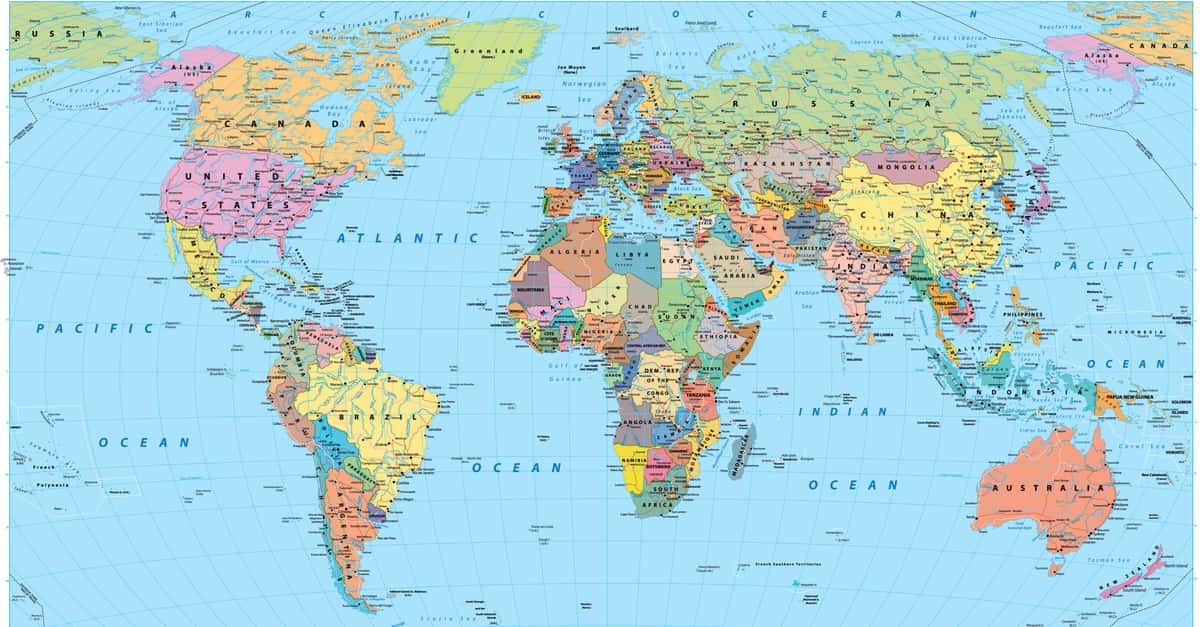 Detailed world map vector